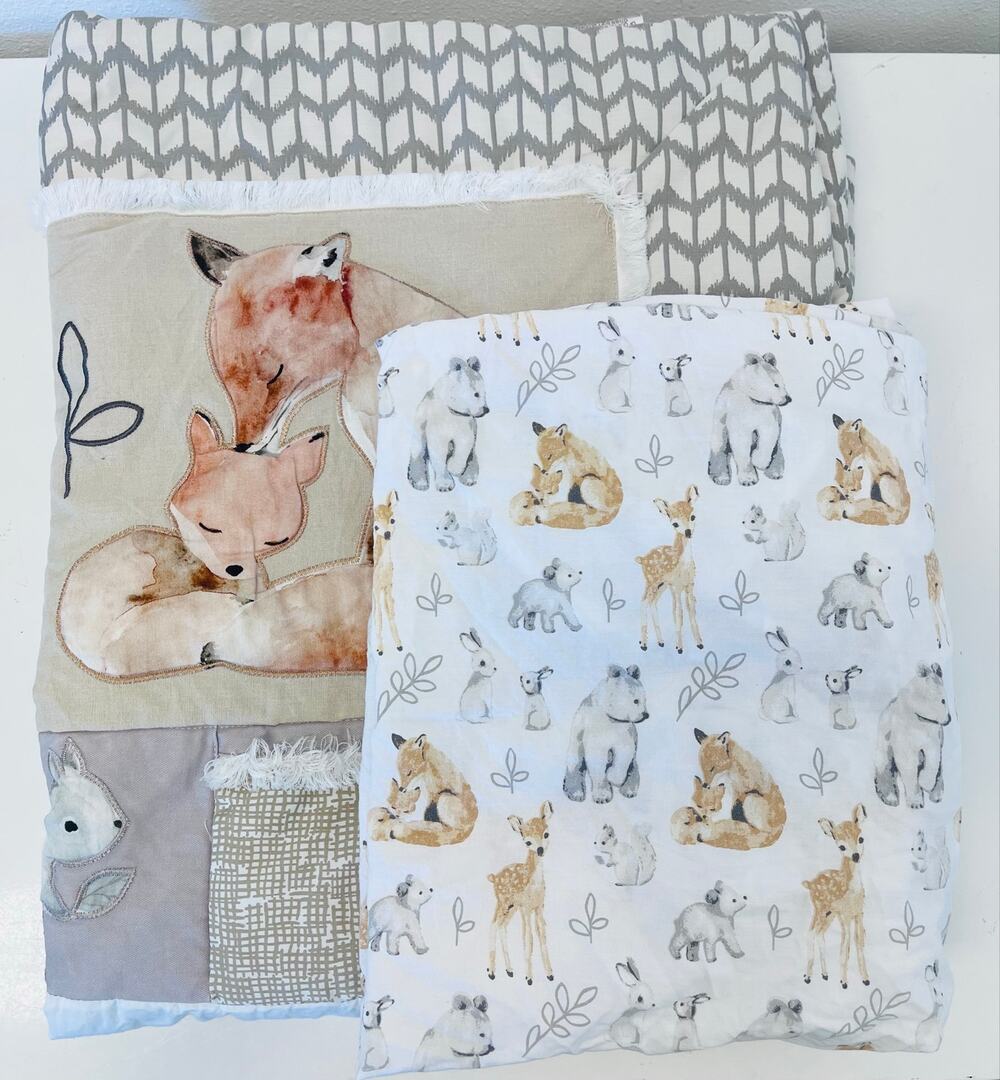 Lambs & Ivy Painted Forest Quilt and Crib Sheet